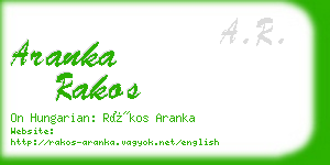 aranka rakos business card